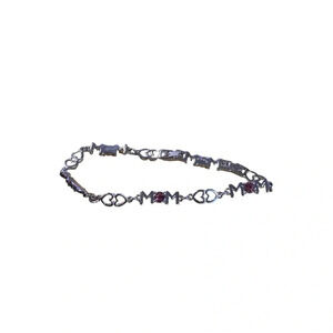 Avon Nana tennis bracelet size 8 silvertone/pink super sparkly NIB 2017